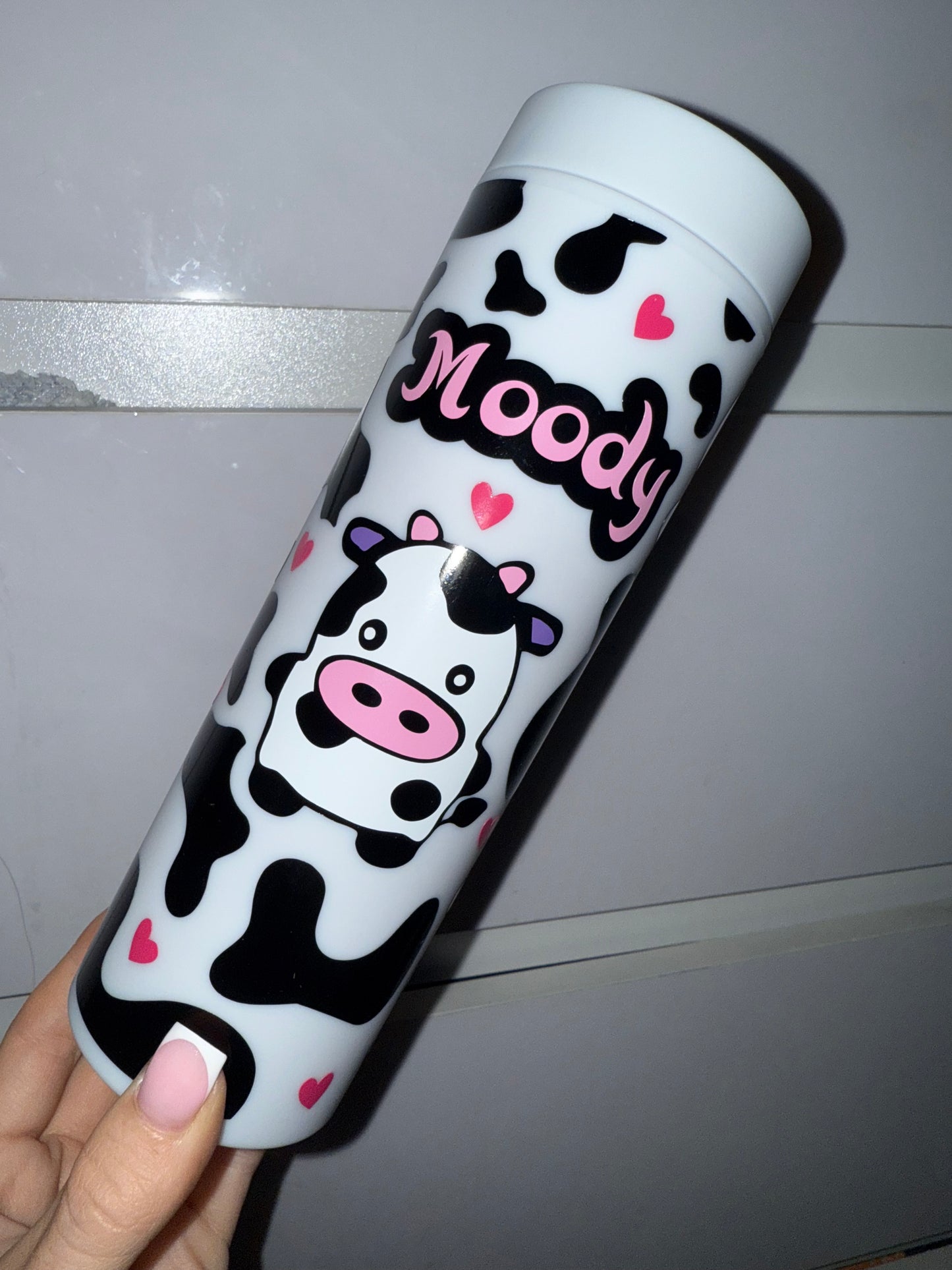 Moody Cow Print Tumbler