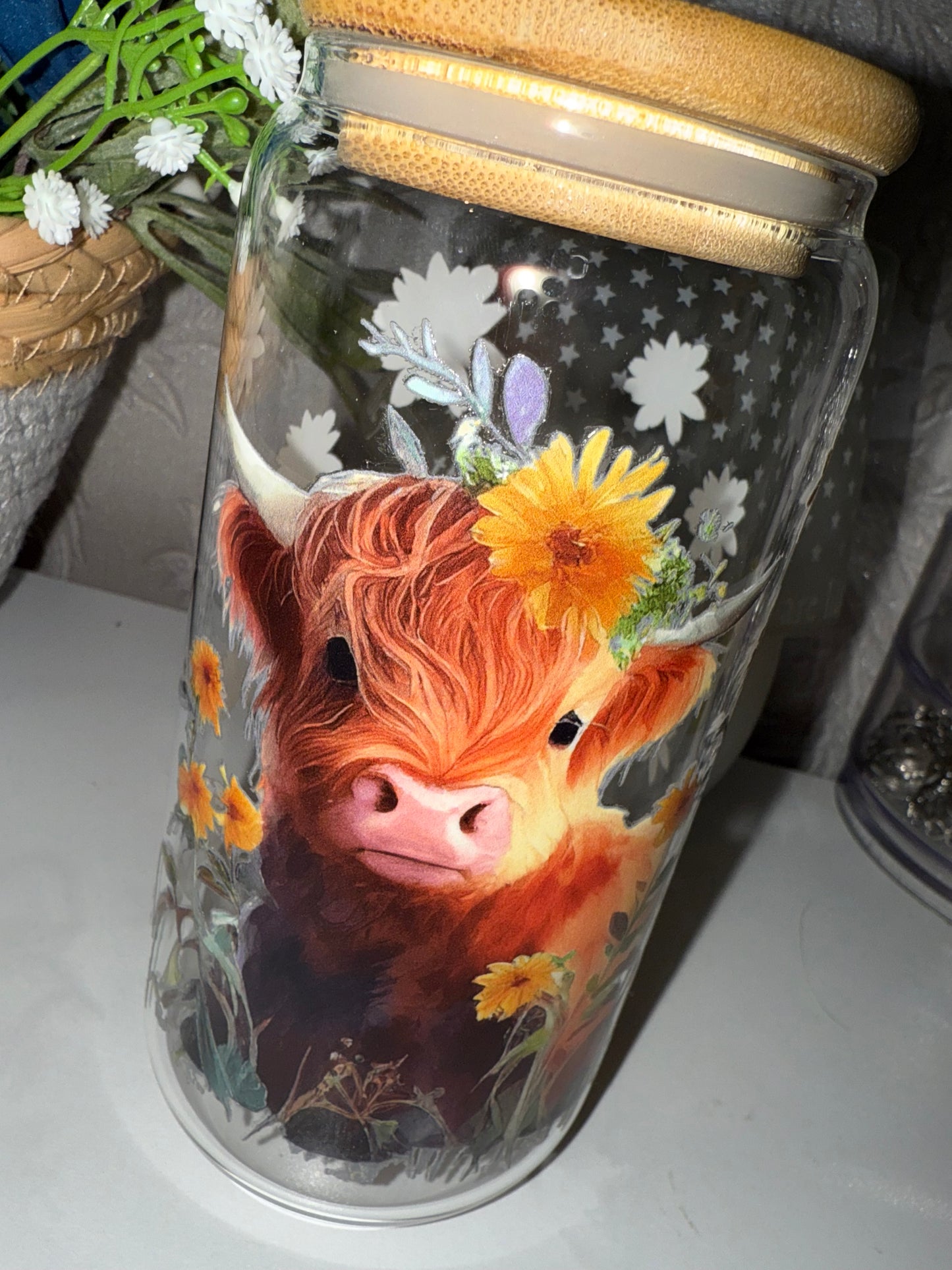 Highland Cow Handmade Tumbler