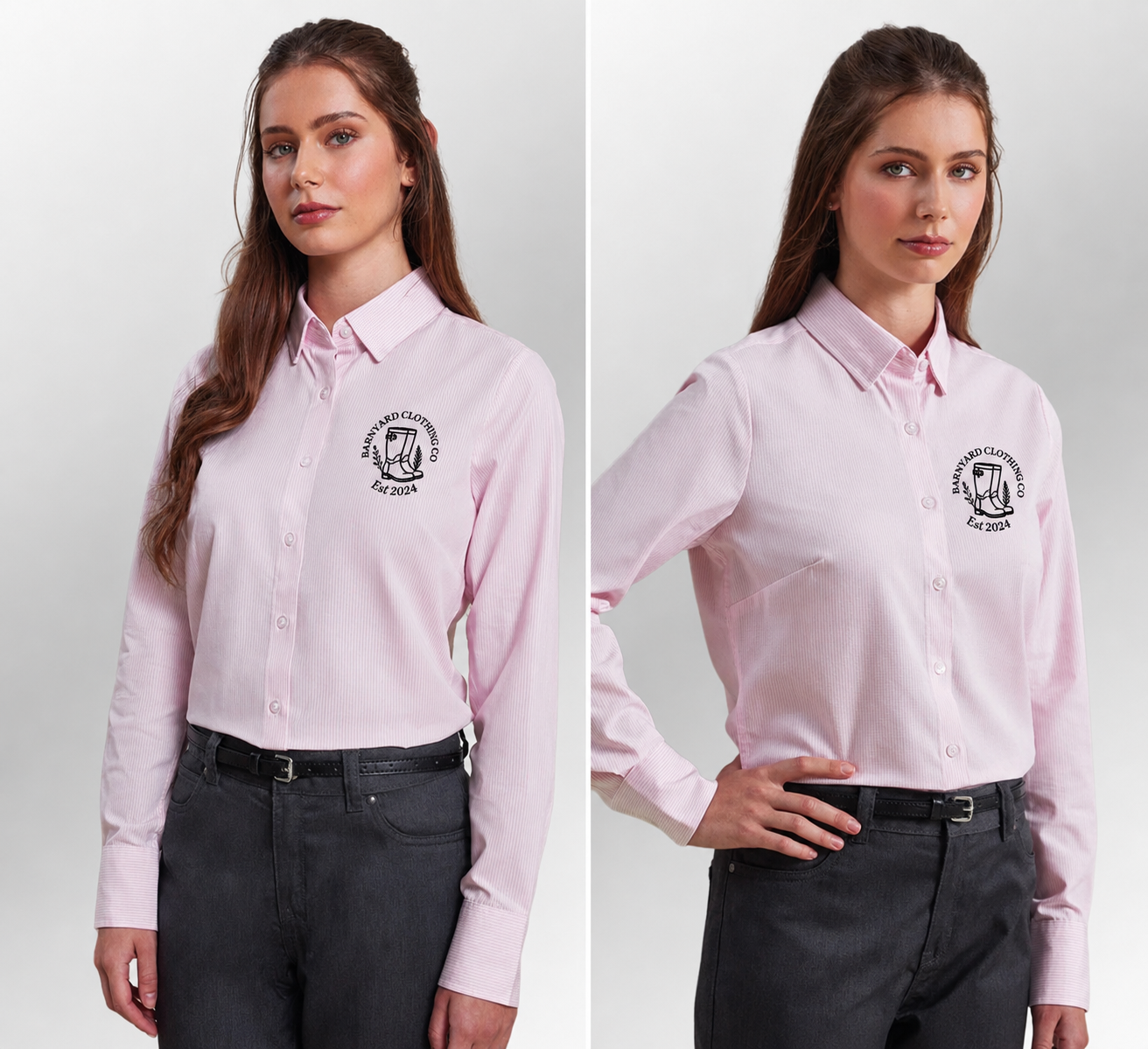 Women’s Pink Pin Stripe Shirt