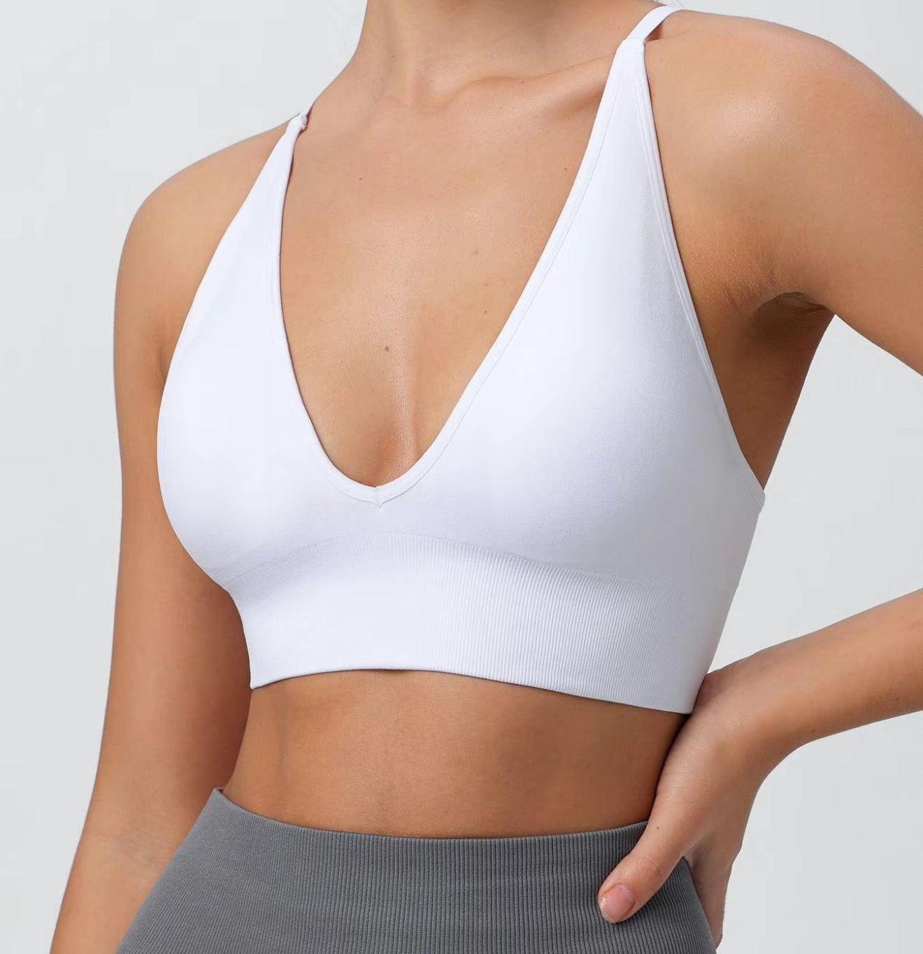 Padded V Front Sports Bra