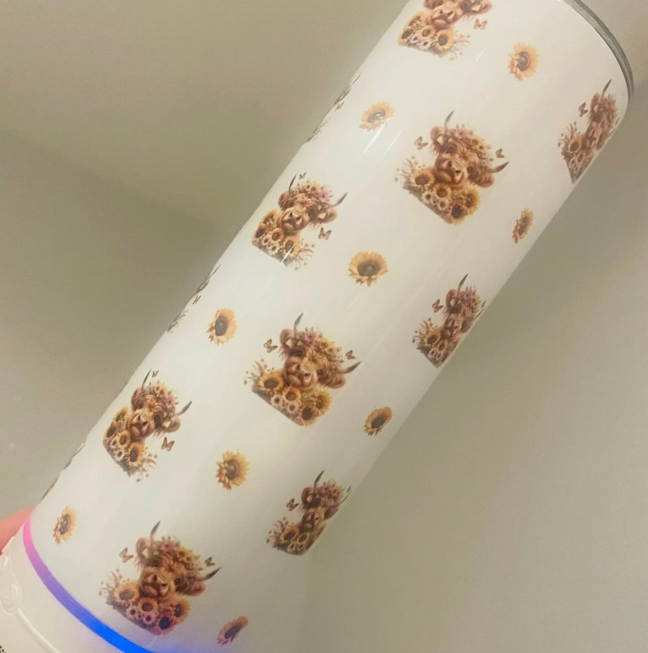Highland Cow Sunflower SPEAKER Tumbler