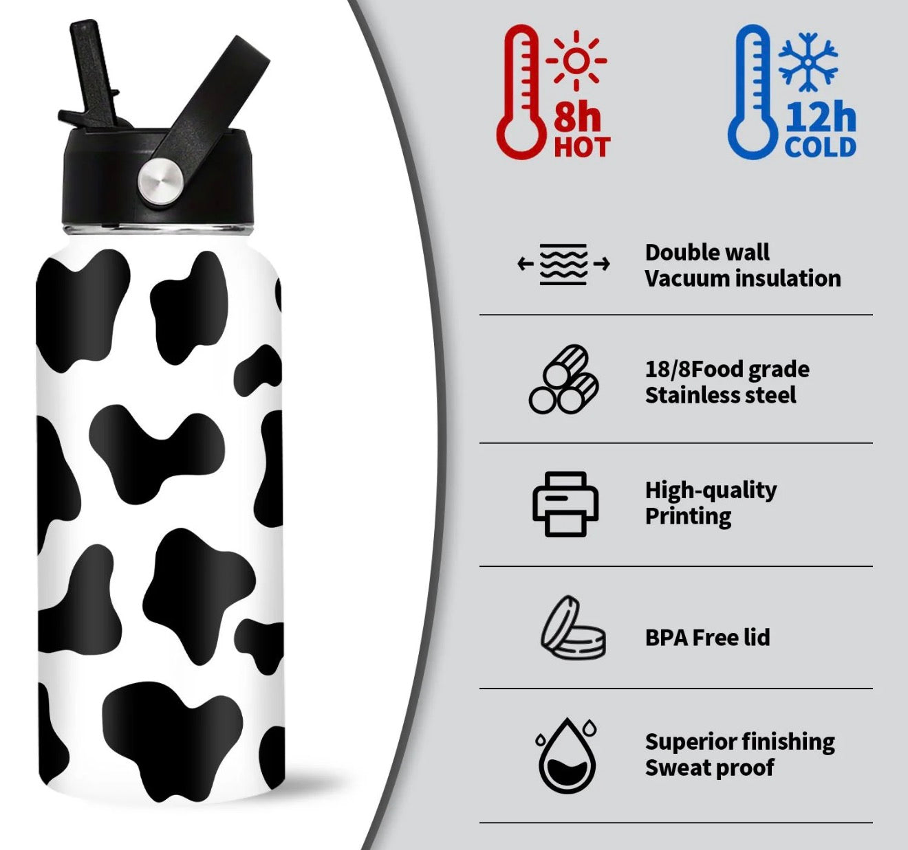 NEW ~ Cow Print Flask