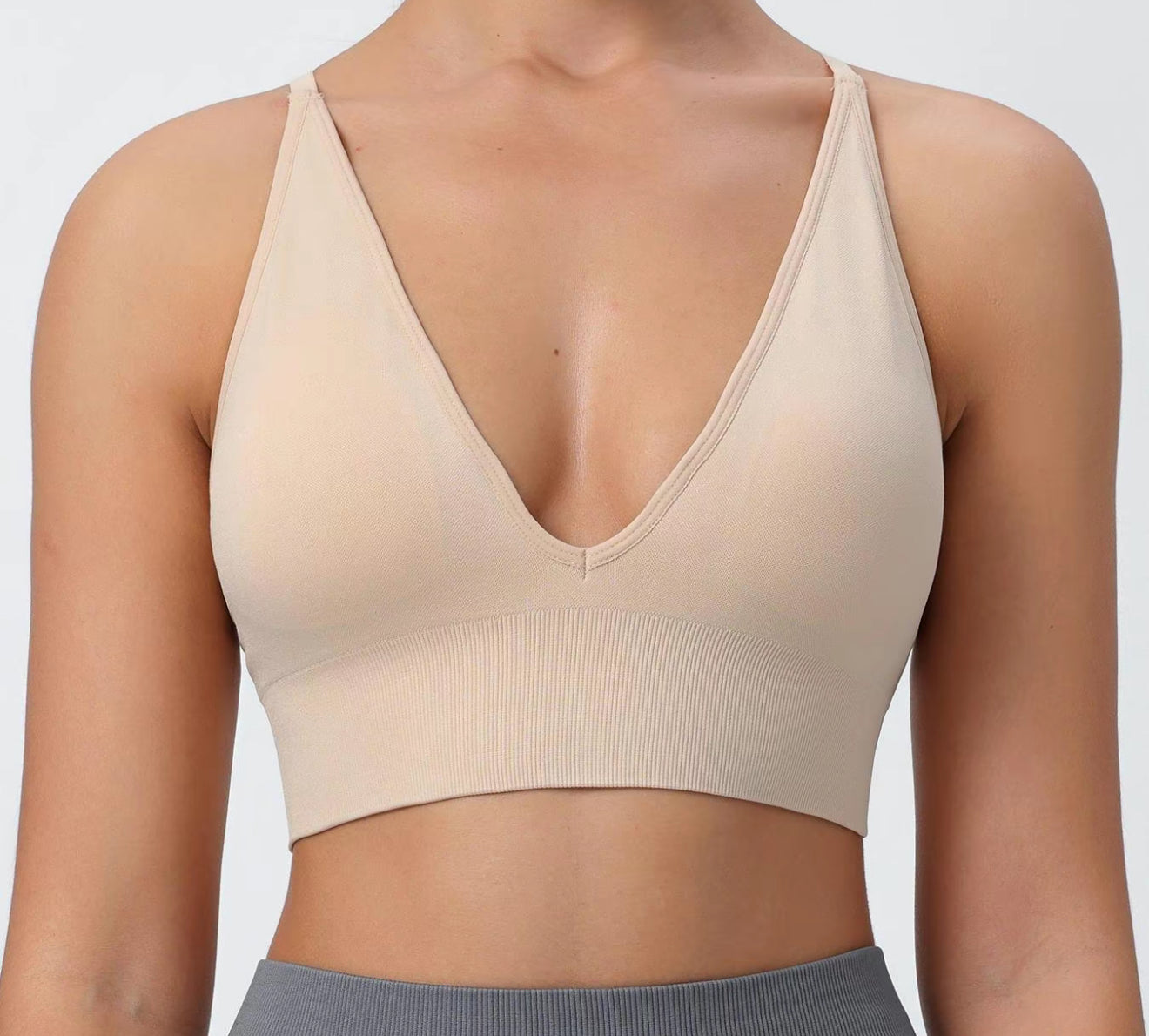 Padded V Front Sports Bra