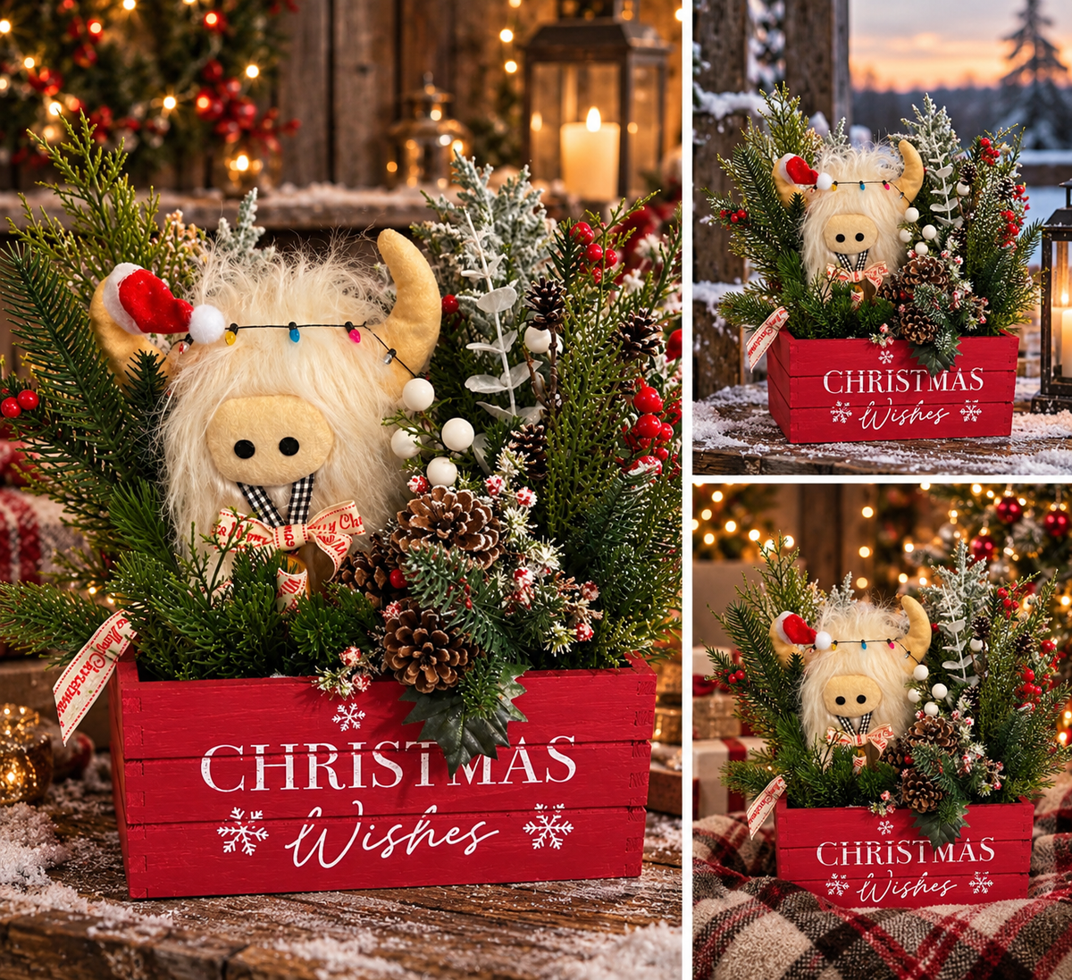 Limited Edition Highland Cow Christmas Arrangement