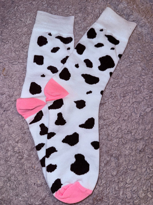 Socks | B&W Cow Print