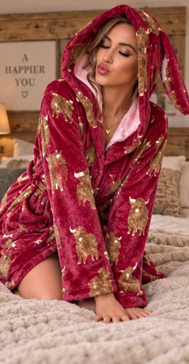 Barnyard Clothing Co - Highland Cow Dressing Gown