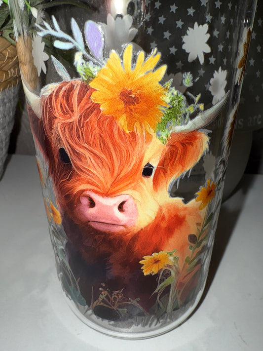 Highland Cow Handmade Tumbler