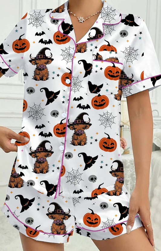 Highland Cow Halloween PJs