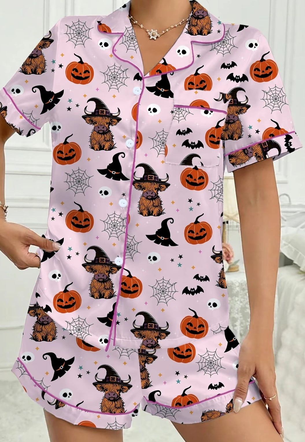 Highland Cow Halloween PJs