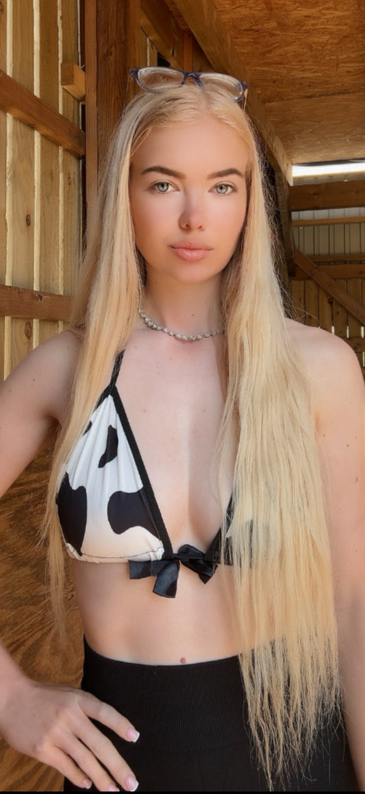 Cow Print Triangle Bikini
