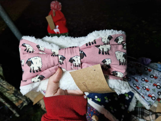 Handmade Pink Sheep Fleece Headband