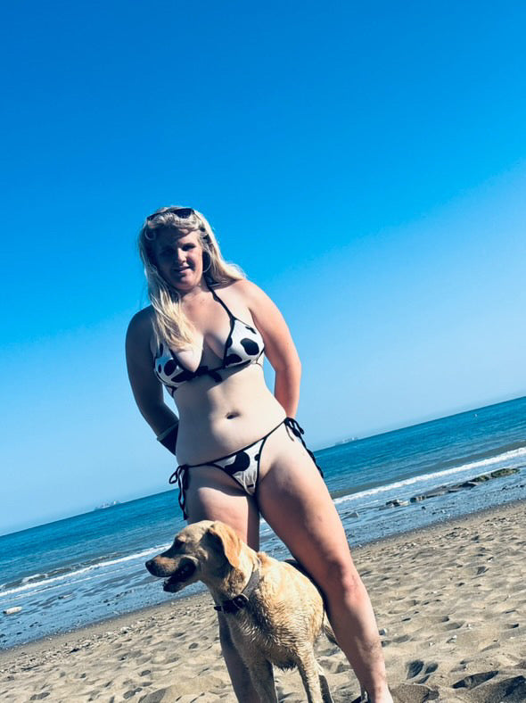 Cow Print Triangle Bikini