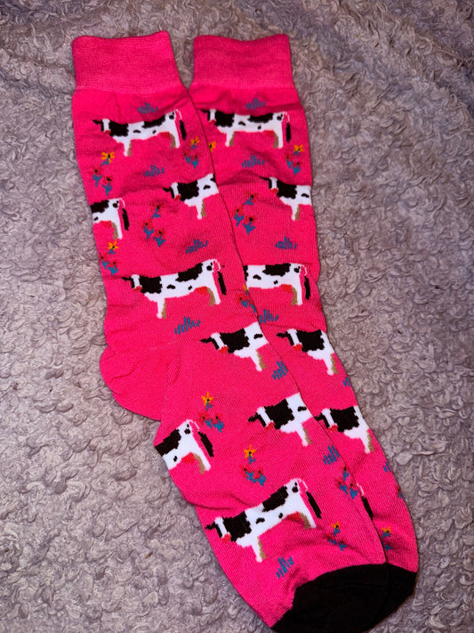 Socks | Pink ‘Moo’ Dairy Cow Socks