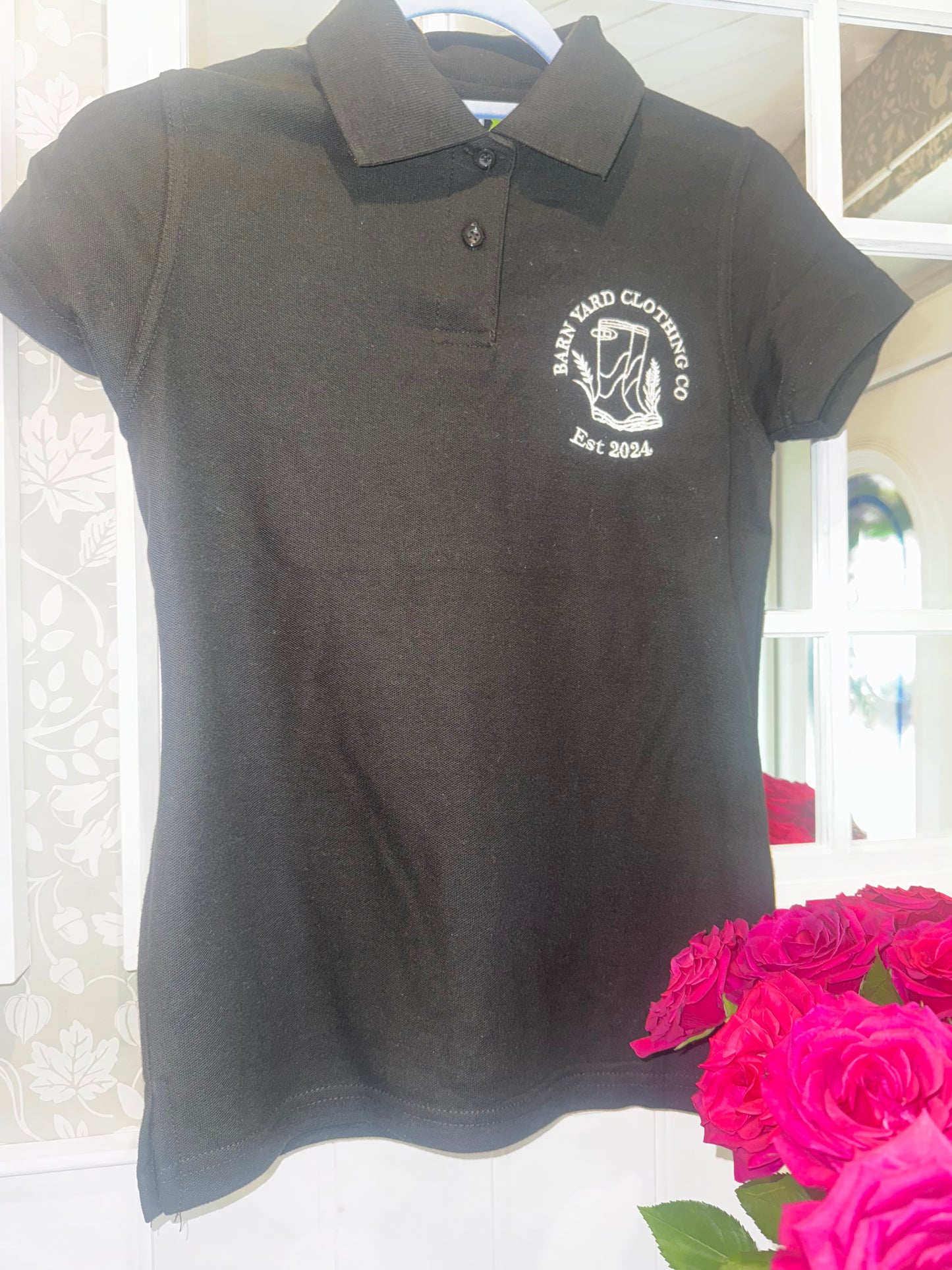 Embroidered Barnyard Polo Top