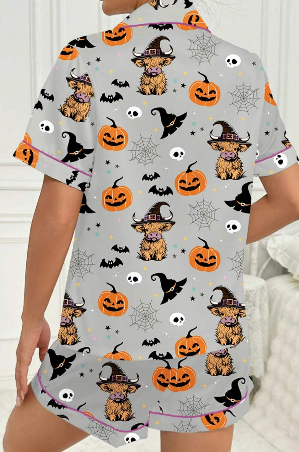 Highland Cow Halloween PJs