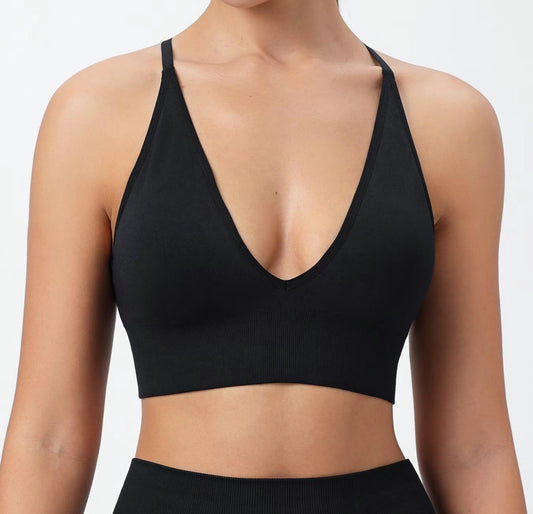 Padded V Front Sports Bra
