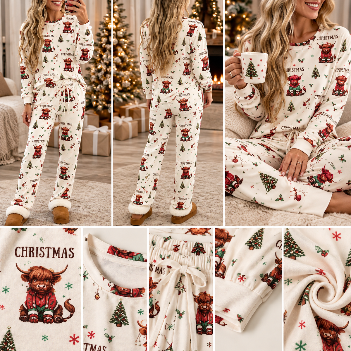 Christmas Highland Cow PJ’s