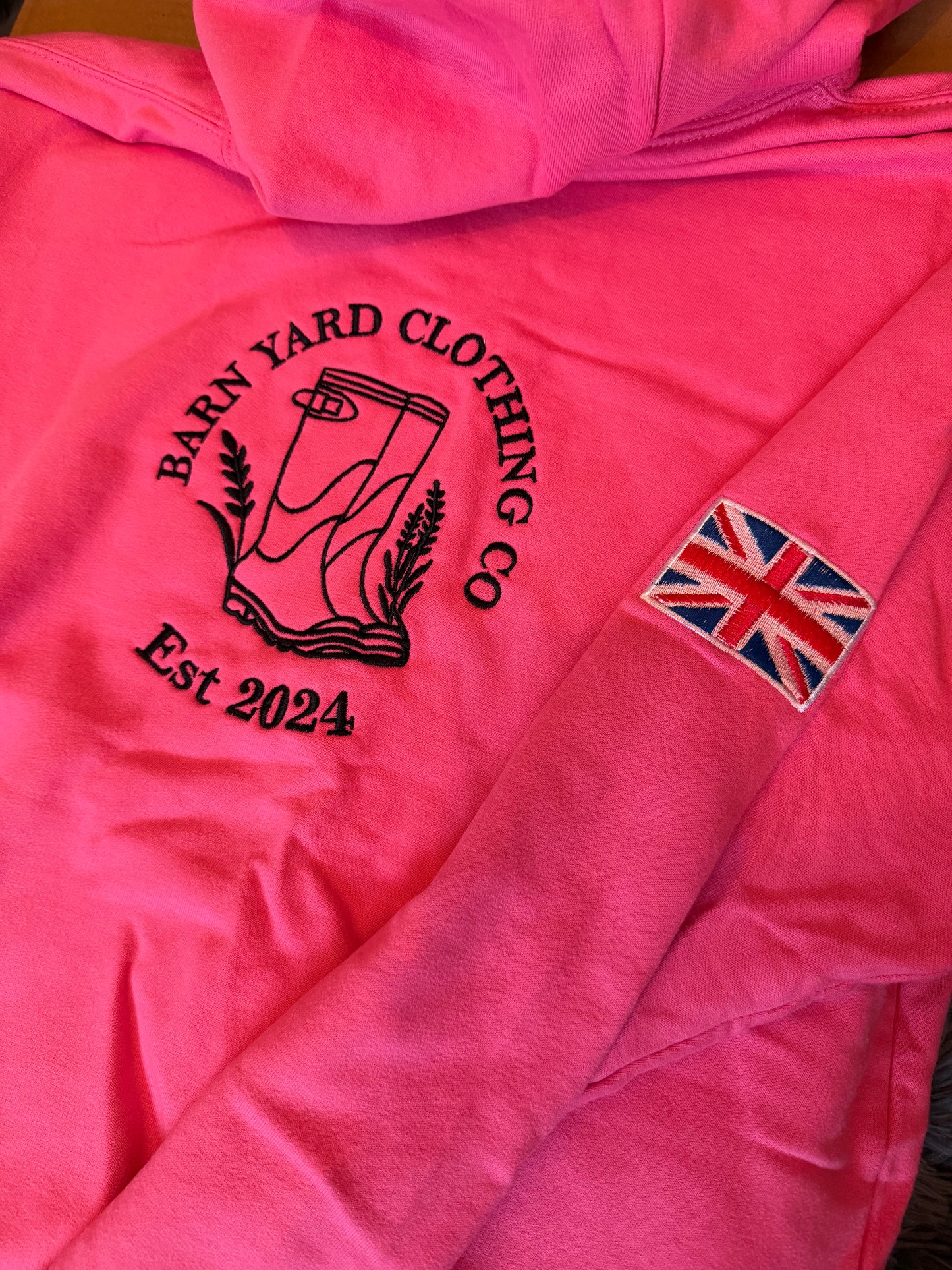 Barnyard Embroidered Hoodie - Med - Candyfloss