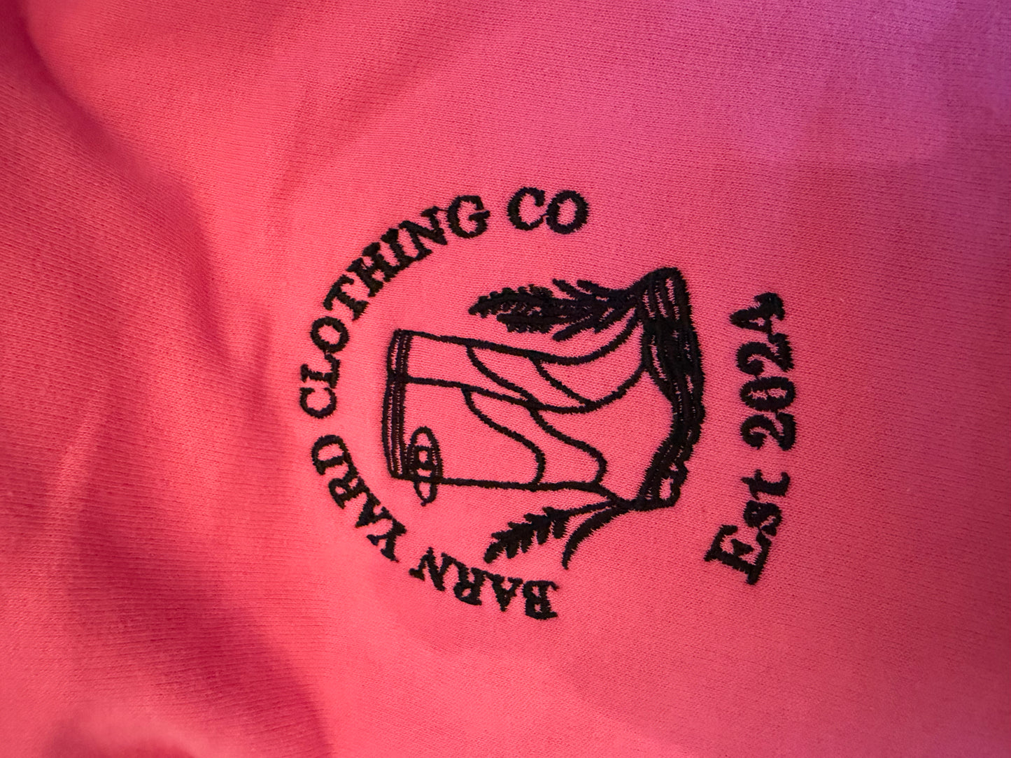 Barnyard Embroidered Hoodie - Med - Candyfloss