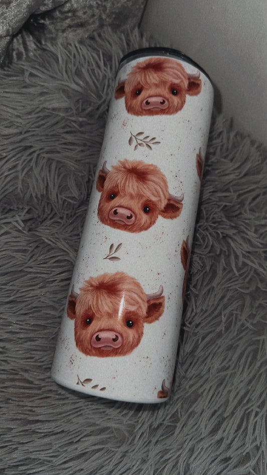 Highland Cow Cute Face Tumbler